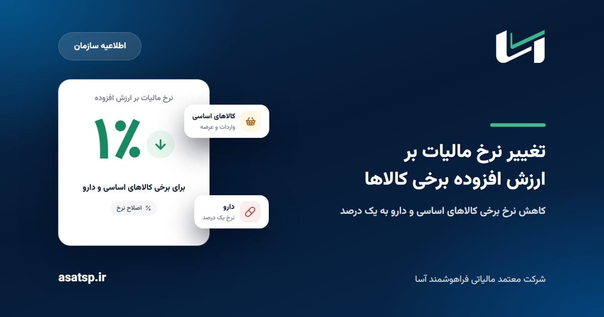 تغییر در نرخ مالیات بر ارزش افزوده برخی کالاها